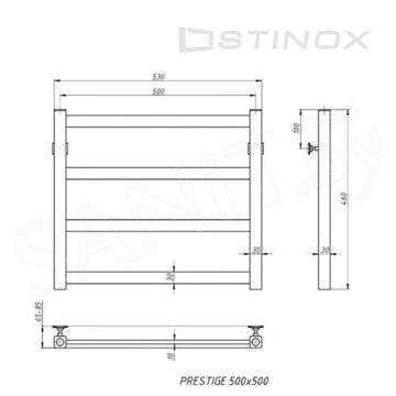 Полотенцесушитель Stinox Prestige нижнее подключение черный матовый