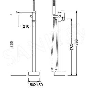 Смеситель для ванны Timo Selene 2200/00Y-CR напольный