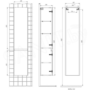 Пенал Briz Бари 35 подвесной