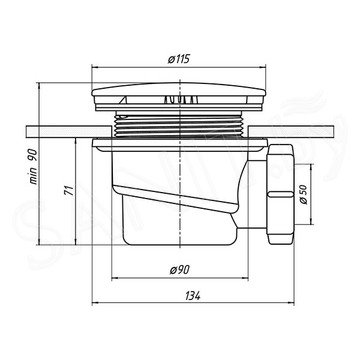 Сифон для душевого поддона Triton D90мм/E320VAL