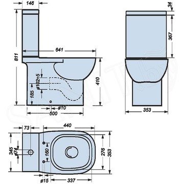 Напольный унитаз Sanita Luxe Quadro Slim (с крышкой SoftClose)