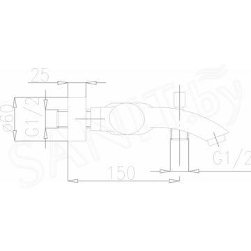 Смеситель для ванны Armatura Diament 4104-010-00