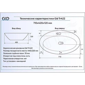 Умывальник Gid Tr422