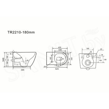 Подвесной унитаз Uptrend Milagro Rimless TR2210