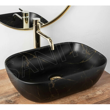 Умывальник Rea Belinda Black Marble матовый / глянцевый