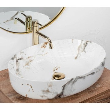 Умывальник Rea Queen Carrara Shiny REA-U1232