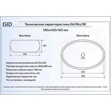 Умывальник Gid Mnc161