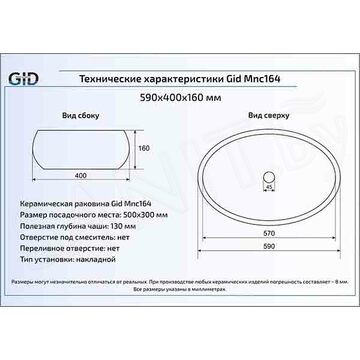 Умывальник Gid Mnc164