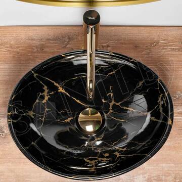 Умывальник Rea Sofia Black Marble Shiny