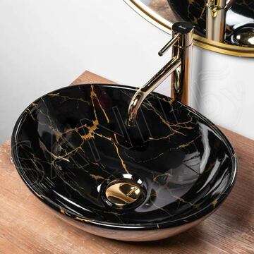Умывальник Rea Sofia Black Marble Shiny
