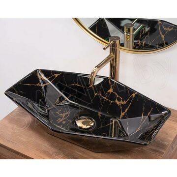 Умывальник Rea Vegas Black Marble Shiny