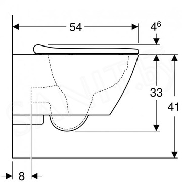 Подвесной унитаз Geberit Smyle Square Rimfree 500.683.00.2 с сиденьем SoftClose