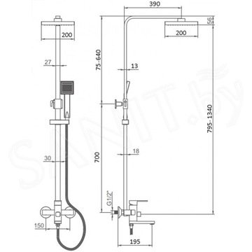 Душевая стойка Wisent W3506A