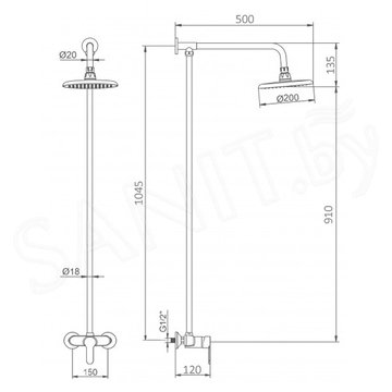 Душевая стойка Wisent WP35028