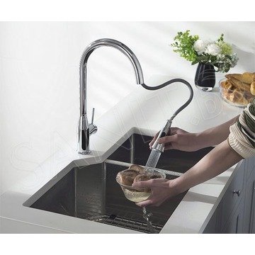 Смеситель для кухонной мойки Timo Saona 2336/00FL с выдвижным изливом