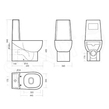 Напольный унитаз Sanita Luxe Infinity Mono SL DM Slim (с крышкой SoftClose)