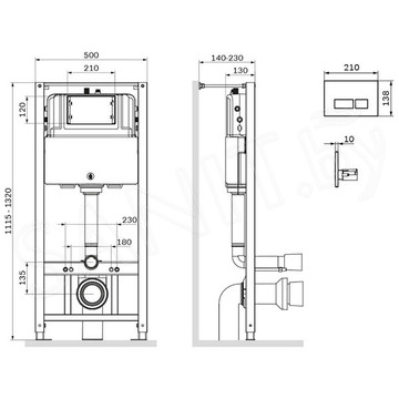 Инсталляция для унитаза AM.PM Pro I012704.7051 с кнопкой Pro S хром