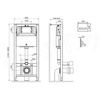 Комплект инсталляции AM.PM Pro I012704.7051 с кнопкой Touchless Pro и унитазом Inspire V2.0 FlashClean с электронной крышкой-биде