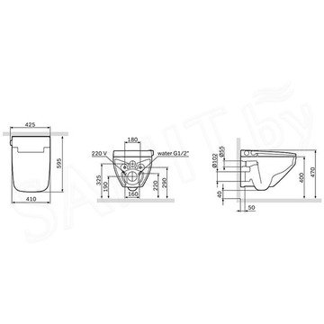 Комплект инсталляции AM.PM Pro I012704.7051 с кнопкой Touchless Pro и унитазом Inspire V2.0 FlashClean с электронной крышкой-биде