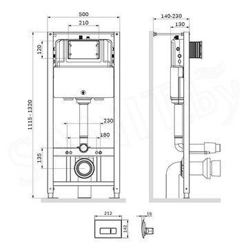 Инсталляция для унитаза AM.PM Pro I012704.8001 с белой кнопкой Pro M