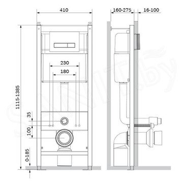 Комплект инсталляции AM.PM Start IS30201.741700 с кнопкой Start S и подвесным унитазом Sense FlashClean