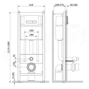 Комплект инсталляции AM.PM Start IS30251.741700 с кнопкой Start S и подвесным унитазом Sense FlashClean