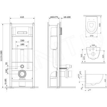 Комплект инсталляции AM.PM Start IS30201.111700 с кнопкой Start S и подвесным унитазом Awe FlashClean