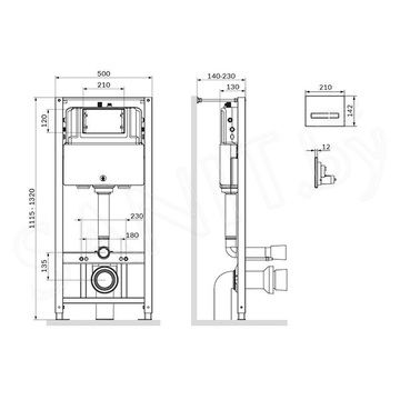 Комплект инсталляции AM.PM Pro IS450A38.501700 с кнопкой Touchless Pro и подвесным унитазом Inspire FlashClean