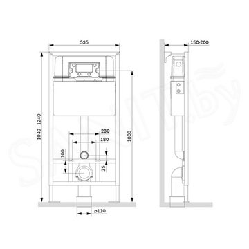 Инсталляция для унитаза AM.PM ProC I012707.0101 с белой кнопкой ProC L