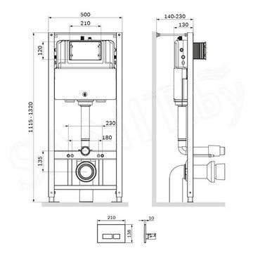 Инсталляция для унитаза AM.PM Pro I012704.7001 с белой кнопкой Pro S