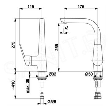 Смеситель для кухонной мойки Armatura Topaz 4013-915-00