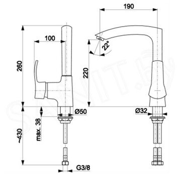 Смеситель для кухонной мойки Armatura Kwarc 4203-915-00