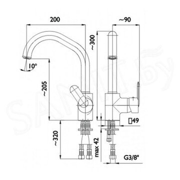 Смеситель для кухонной мойки Armatura Cyrkon 583-615-00