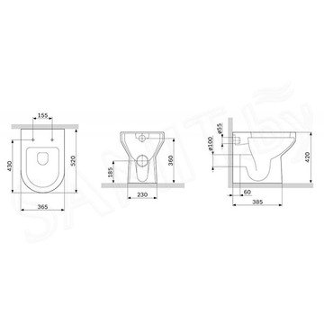 Приставной унитаз AM.PM Spirit V2.0 C701438WH