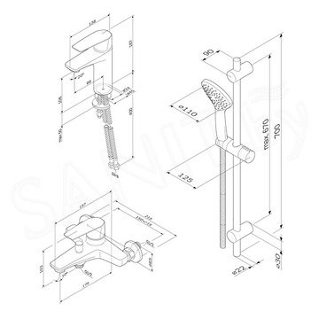 Набор смесителей AM.PM Gem F42990A00 3 в 1