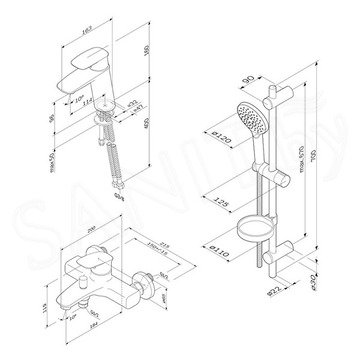 Набор смесителей AM.PM Spirit V2.1 F40971A00 3 в 1