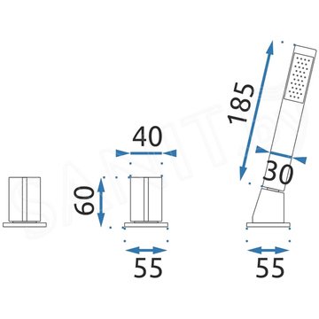 Смеситель на борт ванны Rea Icon REA-B3622 на 5 отверстий