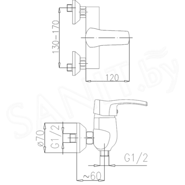 Смеситель для душа Armatura Kwarc 4206-010-00