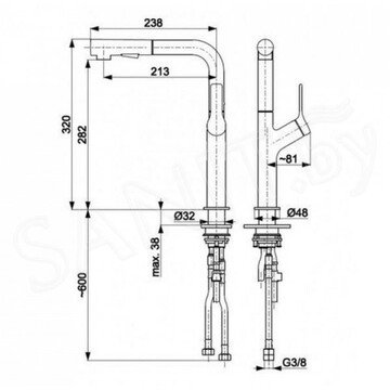 Смеситель для кухонной мойки Armatura Duero Design 6623-220-81