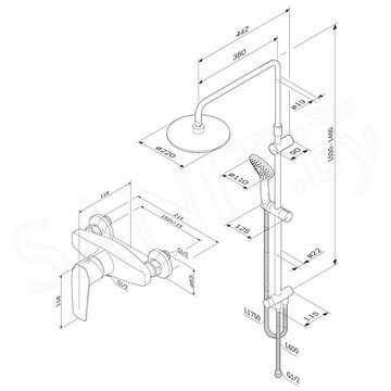 Душевая стойка AM.PM Gem F42890A24