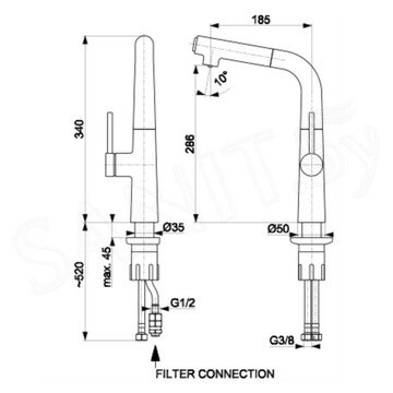 Смеситель для кухонной мойки Armatura Mungo 6733-910-00 в комплекте с фильтром