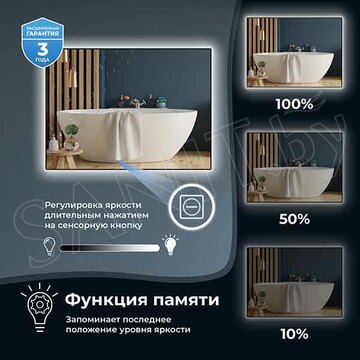 Зеркало Wellsee 7 Rays' Spectrum квадратное с фоновой LED-подсветкой