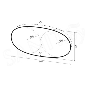 Зеркало Wellsee 7 Rays' Spectrum овальное горизонтальное с фоновой LED-подсветкой