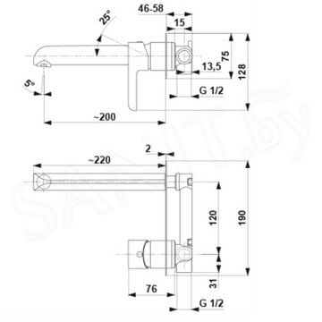 Смеситель встраиваемый Armatura Angelit 4729-810-40