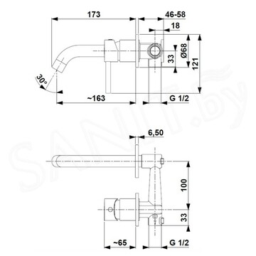 Смеситель встраиваемый Armatura Moza Gold 5039-810-31