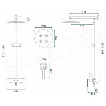 Душевая стойка Rea Aldi Chrome REA-P8801