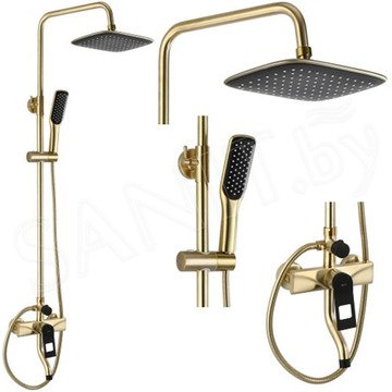 Душевая стойка Rea Soul Gold Matt Black REA-B9962