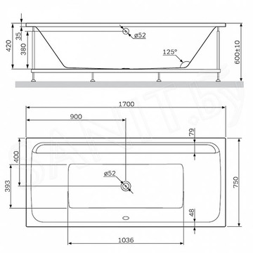 Акриловая ванна AM.PM Inspire 2.0 A0