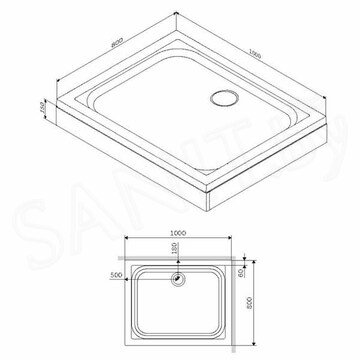 Душевой поддон AM.PM Gem W90T-404-100280W