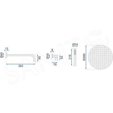 Душевая система Rea Lungo Miler Brush Gold REA-P6716 встраиваемая с термостатом